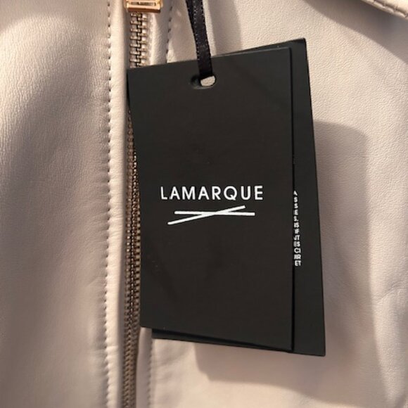 Anthropologie x Lamarque Gali Bone Leather Lined Studded Short Zip Jacket NEW L - Picture 6 of 16